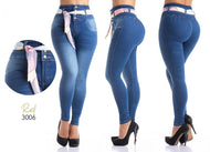 VEROX JEANS pantalones colombianos cintura alta Levantacola 4612