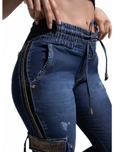 Push Up Colombian Jeans-Jogger Cargo Ref80794
