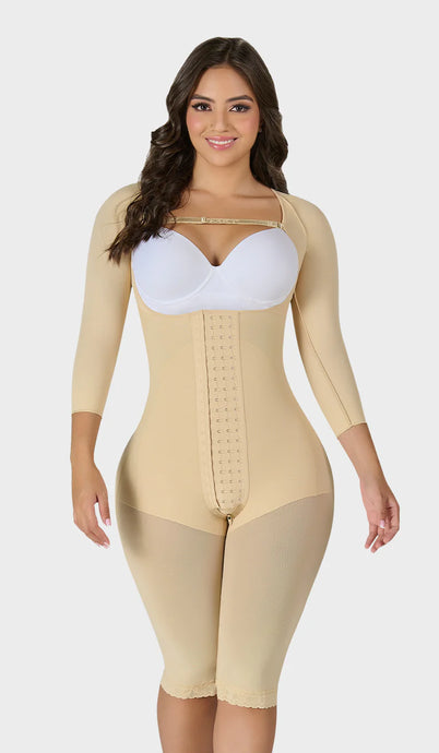 HOURGLASS KNEE LENGTH FAJA WITH SLEEVES M474