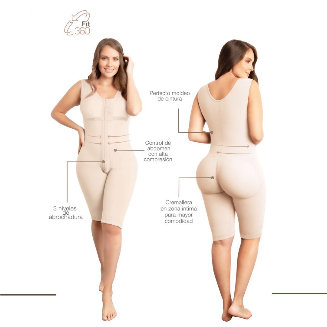  D066 Fajas Colombianas Post Surgery And Postpartum Tummy Tuck  Compression Garment For Women Beige 3XL