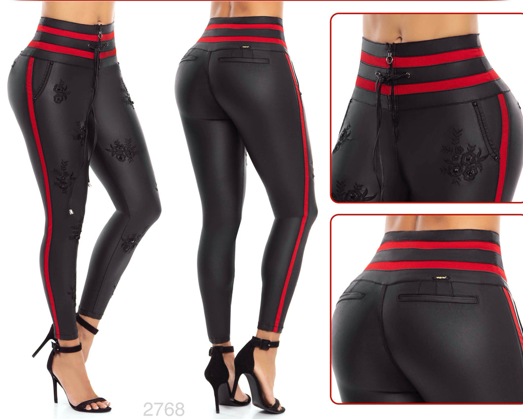 Push Up Colombian Legging Leather Effect 2768