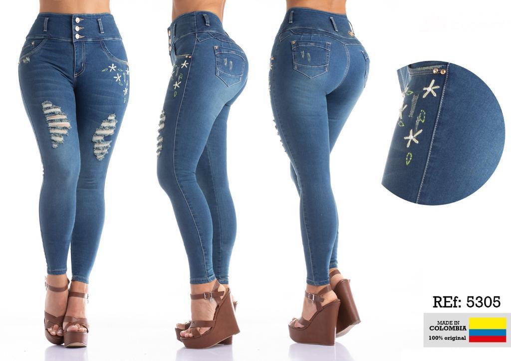 VEROX JEANS pantalones colombianos cintura alta Levantacola 4403